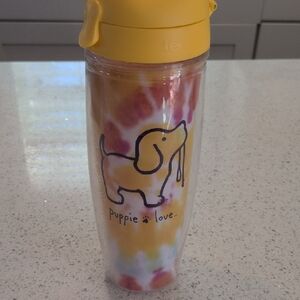 TERVIS TUMBLER Puppie Love Yellow Tumbler with Tie-Dye Insert
